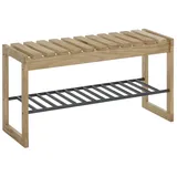 Linea Natura Schuhbank 88 x 45 x 30 cm braun / Eiche massiv geölt