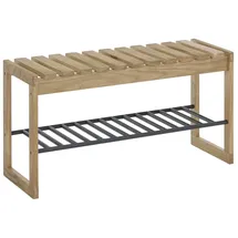 Linea Natura Schuhbank 88 x 45 x 30 cm braun / Eiche massiv geölt