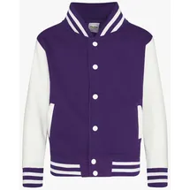 Just Hoods by AWDiS Kids Varsity Jacke Purple/White 104