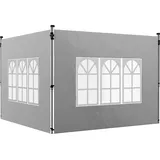 Set Aus 2 Grauen Seitenwänden Für Einen 3x3 M Großen Pavillon, Seitenwand Mit Fenster 295x195 Cm, Ideal Für Gartenpavillons, Unterstände Im Freien Oder Pergolen, Leichter Und Praktischer Schutz.