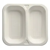 Papstar 50 Siegelschalen, Zuckerrohr 2-geteilt 1250 ml 4,2 cm