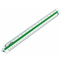 Dreikantmaßstab 150/2/30 Berufsschule 30cm Kunststoff weiß - weiß