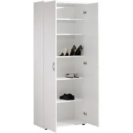 CARRYHOME Schuhschrank , Weiß Holzwerkstoff 5 Fächer 70x176x35 cm Garderobe, Schuhaufbewahrung, Schuhschränke