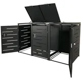 MCW XL 3er-/6er-Mülltonnenverkleidung MCW-E83, Mülltonnenbox, erweiterbar 116x212x98cm ~ anthrazit Stahl, 100kg