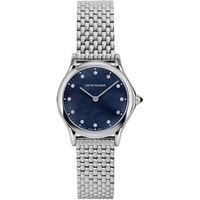 Emporio Armani Swiss Uhr für Damen , Zweizeiger Uhrwerk, 28mm Silbernes Edelstahlgehäuse mit Edelstahlarmband, ARS7507