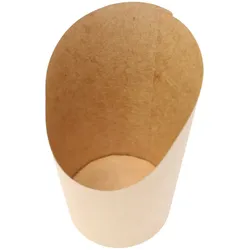 emissimo Pommestüten, Spitztüten, Snackbeutel Pommesbox Kraft Pommes-Frites-Schütte braun - 120 mm Ø 60 mm  1000 Stück
