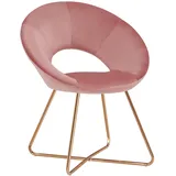 Duhome Esszimmerstuhl Schminktisch Stuhl Wohnzimmerstuhl Samt Sessel Küchenstuhl Polsterstuhl mit Gold Metallbeine, Rosa