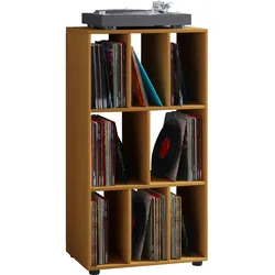 Schaltino Regal retro für LP Platten Rack 8 Regale Buche dekor.