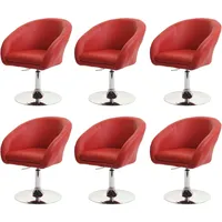 Mendler 6er-Set Esszimmerstuhl HWC-F19, Küchenstuhl Drehstuhl Loungesessel, drehbar höhenverstellbar