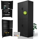 Juskys Aktenschrank 180x80x40 cm Schwarz
