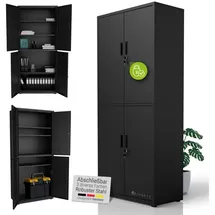 Juskys Aktenschrank 180x80x40 cm Schwarz