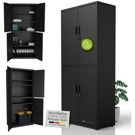 Juskys Aktenschrank 180x80x40 cm Schwarz