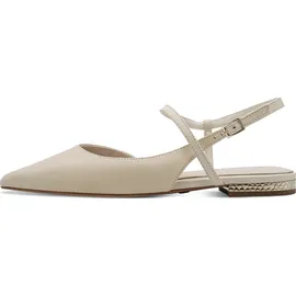 TAMARIS Damen Sling Pump mit Blockabsatz Leder, beige, 38 EU