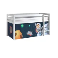 58 aufm Kessel Kinderbett Karolina 210x114x106 Massivholz Weiß Textilset