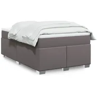 VidaXL Boxspringbett mit Matratze Grau 120x190 cm Kunstleder