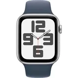 Apple Watch SE 2023 GPS + Cellular 44 mm  Aluminiumgehäuse silber, Sportarmband sturmblau S/M