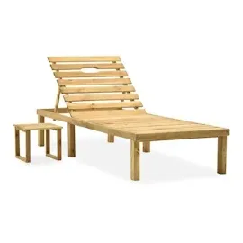 vidaXL Garten-Sonnenliege mit Tisch Kiefernholz Imprägniert