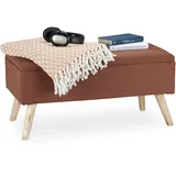 Relaxdays Truhenbank Gepolstert Braun 39,5 x 79,5 x 39,5 cm