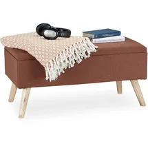 Relaxdays Truhenbank Gepolstert Braun 39,5 x 79,5 x 39,5 cm
