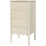 [en.casa] Kommode Luspoo mit 4 Schubladen 82 x 40 x 40 cm Cremeweiß