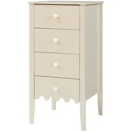 [en.casa] Kommode Luspoo mit 4 Schubladen 82 x 40 x 40 cm Cremeweiß