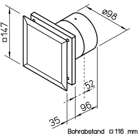 Helios Ventilatoren Kleinraumventilator M1/100 F black