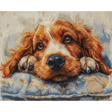Luca-S Kreuzstich Stickpackung Cocker Spaniel, Zählmuster, Gartendekoration