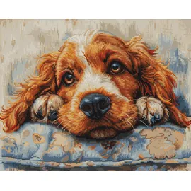 Luca-S Kreuzstich Stickpackung Cocker Spaniel, Zählmuster, Gartendekoration