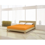 Mr. Sandman Spannbettlaken Jersey classic 140 - 160 x 200 cm, Baumwolle orange|weiß