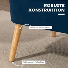 Homcom Sofa, Blau Holz, 56.5x77x117 cm Wohnzimmer, Sofas & Couches, Sofas