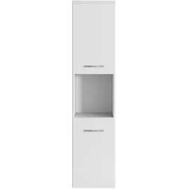 Badplaats - Badezimmer Schrank Montreal 131 cm Hochglanz Weiß Fronten – Rege