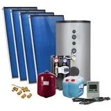 Solarpaket SUNEX AMX 2.51, Flachdachmontage 10,04m2 mit Solarspeicher 500L, 2 WT