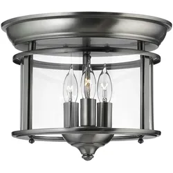 Licht-Erlebnisse Deckenleuchte AVELINE Zinn Metall Glas 3x E14 max. 40W LE51123