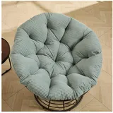 Odikalo Chaiselongue Relaxsessel Gartenstühle Gartenliege Sonnenliege mit schlaffunktion, Komfortabler ergonomischer Papasan-Sessel aus Korbgeflecht–um 360° drehbarer Rattan-Sessel für Innen-und Außenbereiche mit weichem dickem Polster ideal für Wohn- Schlaf-und Lesezimmer (braunes Gestell mit beigem Polster) grün