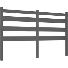 vidaXL Kopfteil Grau 146x4x100 cm Massivholz Kiefer