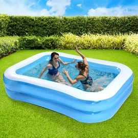 northix Aufblasbarer Gartenpool 245 x 150 x 43 cm blau/weiß
