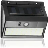 COM-FOUR com-four® Solar-LED-Wandleuchte, Solar Aussenleuchte aus wetterfestem Kunststoff, mit Dämmerungssensor, Bewegungsmelder und An-/Aus-Schalter