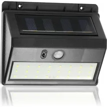 COM-FOUR com-four® Solar-LED-Wandleuchte, Solar Aussenleuchte aus wetterfestem Kunststoff, mit Dämmerungssensor, Bewegungsmelder und An-/Aus-Schalter