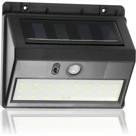 COM-FOUR com-four® Solar-LED-Wandleuchte, Solar Aussenleuchte aus wetterfestem Kunststoff, mit Dämmerungssensor, Bewegungsmelder und An-/Aus-Schalter