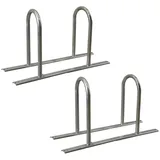 TRUTZHOLM Fahrradständer 2x Fahrradparker 140x43x88 cm Anlehnbügel Fahrradständer bis zu 8 grau