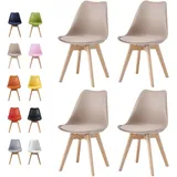 mcc direct Esszimmerstühle im 4er Set Küchenstuhl Bürostuhl Lounge Stuhl Designer Schalenstuhl Eva (Braun)