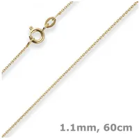 Schmuck Krone Goldkette 1,1mm Rund-Ankerkette aus 333 Gelbgold 60cm, Gold 333 goldfarben