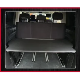 BREMER SITZBEZÜGE Multiflexboard kompatibel mit VW T5 T6 T6.1 Multivan Multiflexboard klappbar D01 Bettverlängerung Zubehör/Höhe 51cm inkl. Konsolen/in Farbe: Kunstleder Schwarz