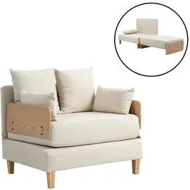 [en.casa] Schlafsessel Seinlus Polyester 81 x 88 x 68 cm Beige mit Kissen
