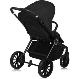 lionelo MIKA PLUS 3in1 bis 38 Monate (22kg), XXL-Verdeck mit UPF50+, 3-stufige Verstellung des Elterngriffs - Black Onyx - Schwarz