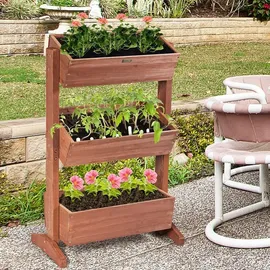 Goplus Blumentreppe 71 x 38 x 105 cm Braun