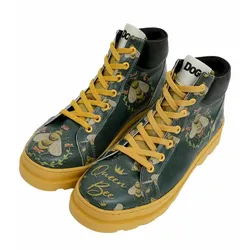 Winterboots DOGO "Damen Adriana Queen Bee Vegan Damen Boots / Female", Damen, Gr. 38, Normalschaft, grün, Lederimitat, Schuhe, Vegan