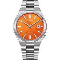 CITIZEN Herren-Uhren Analog Automatik One Size Orange, Silber 32027968