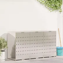 vidaXL Wagenmüllbehälter 204 x 77,5 x 115,5 cm silber