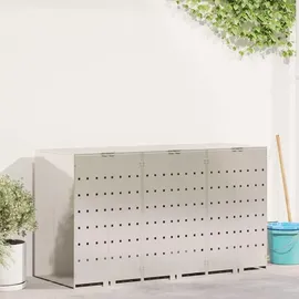 vidaXL Wagenmüllbehälter 204 x 77,5 x 115,5 cm silber